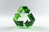 Recycle icon gemstone jewelry green.
