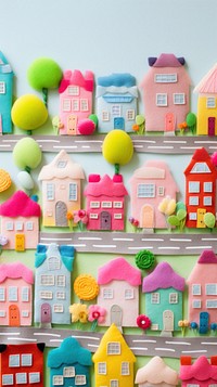Wallpaper of felt town candy food toy.