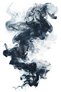 Abstract black puffs of smoke swirl overlay backgrounds abstract white background.