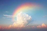 Rainbow cloud sky outdoors horizon.
