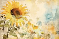 Sunflower with minimal tape landscapes backgrounds painting plant.