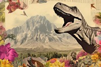 Dinosaur with moutain landscapes animal representation wildlife.