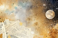 Gold and piggy bank landscapes space backgrounds astronomy.