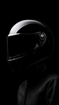 Photography of helmet black monochrome protection.