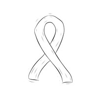 Cancer ribbon sketch symbol line.