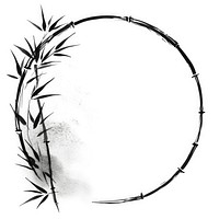 Stroke outline bamboo frame circle monochrome weaponry.