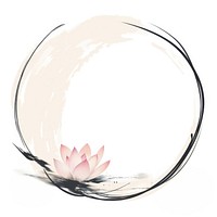 Stroke outline chinese lotus frame circle flower petal.