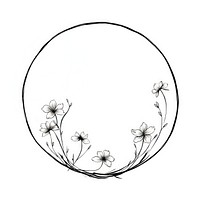 Stroke outline daisy flowers frame pattern drawing circle.