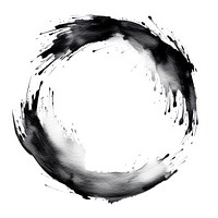 Stroke outline galaxy frame circle black ink.