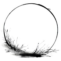 Stroke outline grass frame drawing circle sketch.