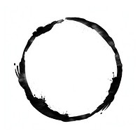 Stroke outline rabbit frame circle black ink.