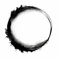 Stroke outline sun frame circle black white.