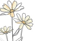 Continuous line drawing daisy doodle flower sketch plant.