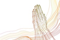 Continuous line drawing praying hands abstract sketch art.