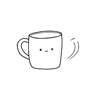 Coffee cup sketch drink line.