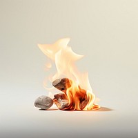 Photography of stones floating Burning fire burning flame.
