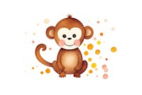 Cute brown monkey cartoon mammal animal.