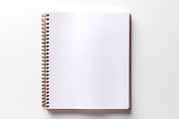 A white open notebook diary page white background.