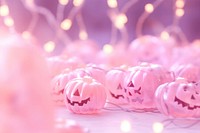 Halloween bokeh effect background pink food jack-o'-lantern.