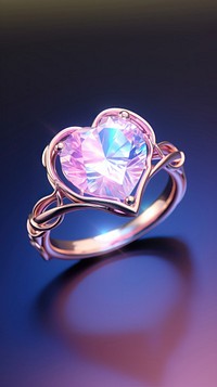 Heart ring diamond gemstone jewelry crystal.