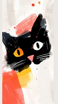 Cat abstract shape wallpaper painting animal mammal.