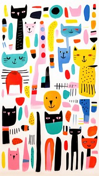 Hint of wallpaper cats abstract backgrounds painting drawing.