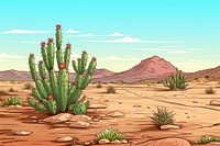 Cactus on desert landscape outdoors nature.