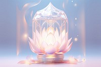 Lotus lantern lighting crystal nature.