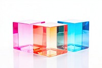 Glass cubes three dimensional white background rectangle letterbox.