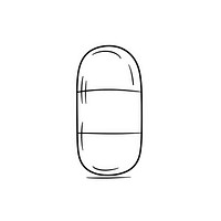 Medicine capsule sketch line pill.