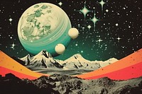 Collage Retro dreamy astrology astronomy outdoors planet.