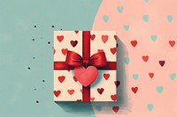 Collage Retro dreamy gift box heart celebration anniversary.