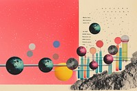 Collage Retro dreamy science art poster advertisement.