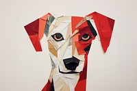 Abstract dog ripped paper art representation accessories.