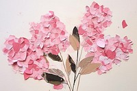 Abstract hydrangea ripped paper art flower petal.