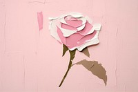 Abstract pink rose ripped paper art painting flower.