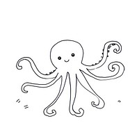Octopus animal doodle sketch.