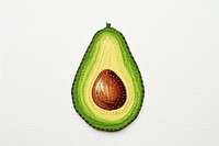Avocado in embroidery style fruit plant food.