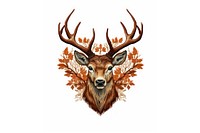 Deer in embroidery style wildlife antler animal.