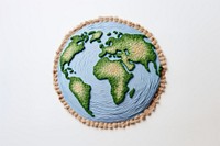 Earth in embroidery style planet globe astronomy.