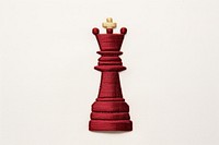 King chess piece in embroidery style game creativity chessboard.