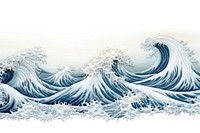 Wave in embroidery style pattern nature ocean.
