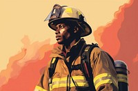 Afican American firefighter are working helmet adult architecture.