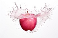 Apple with pink splash apple falling fruit.