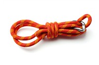 Climbing Rope with Carabiner Knot knot rope white background.