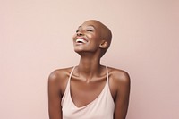 Happy Black woman adult cancer smile individuality perfection.