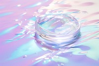 Holographic cosmetic on water floor pattern backgrounds reflection abstract.