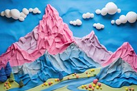 Plasticine of mountain landscape tranquility creativity.