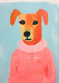 Dog wearing a sweater painting mammal animal.