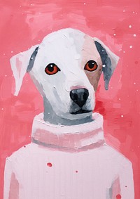 Dog wearing a sweater painting animal mammal.
